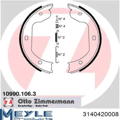 Колодки ручника 259850 Hart