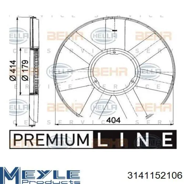 Крыльчатка радиатора охлаждения 3141152106 Meyle