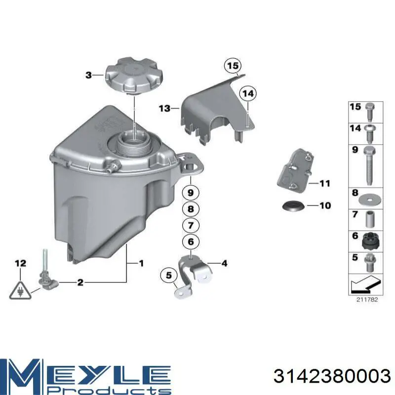 Tapón de expansión de refrigerante/anticongelante 3142380003 Meyle