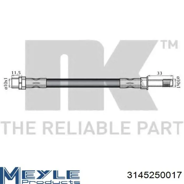 Купить 3145250017 Meyle Шланг тормозной передний