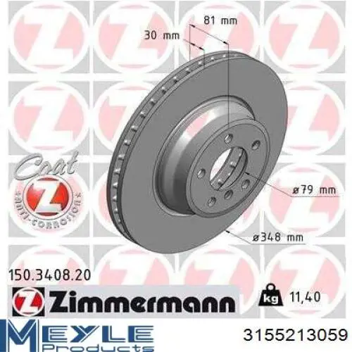 Тормоз дисковый передний Meyle 3155213059 цена, от 59.16 USD