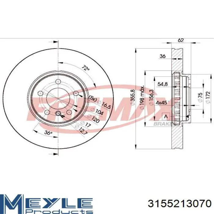 Купить 562357JC1 Jurid/Bendix Ротор тормозной