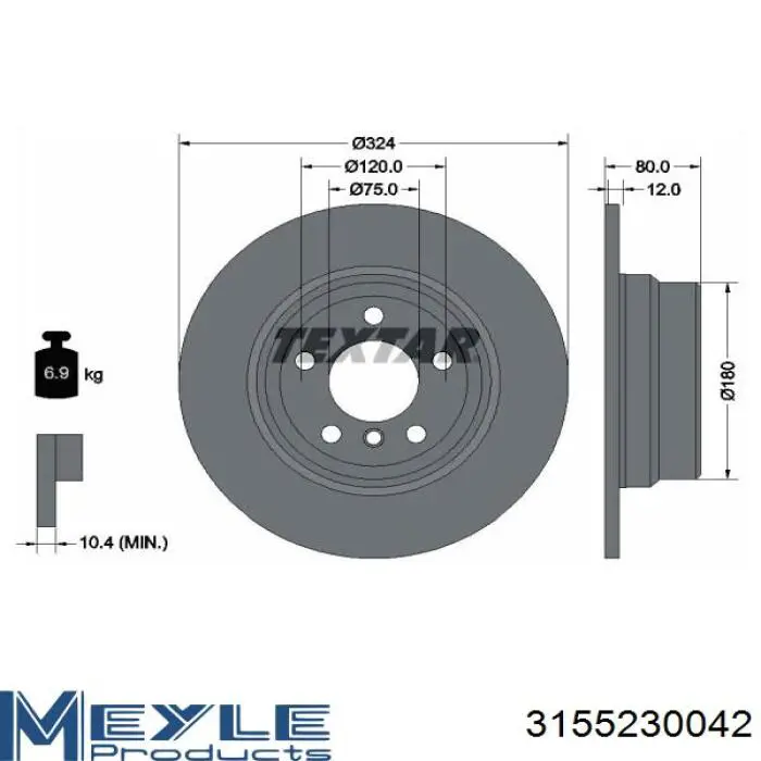 Купить 3155230042PD Meyle Диск тормозной задний
