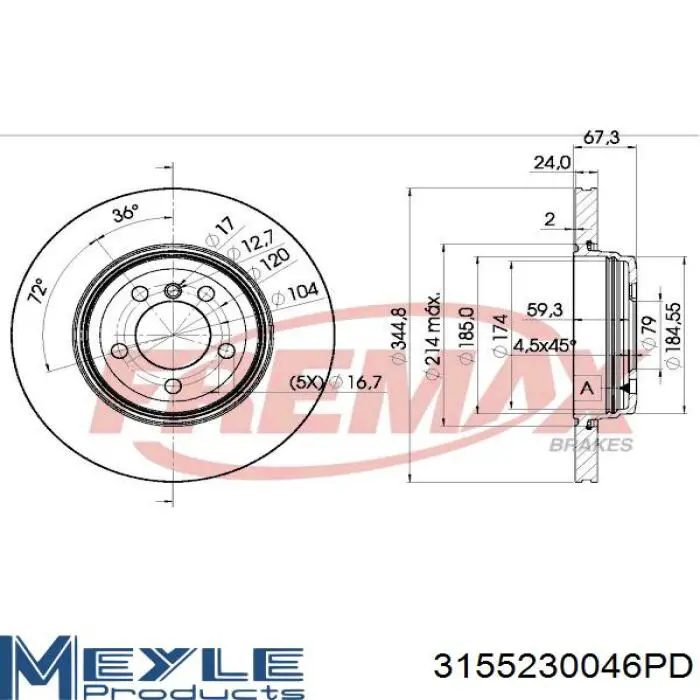 Тормозные диски 20356GL Rotinger