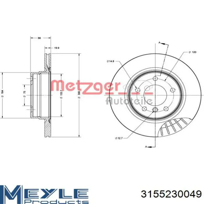 Купить 3155230049 Meyle Диск тормозной задний