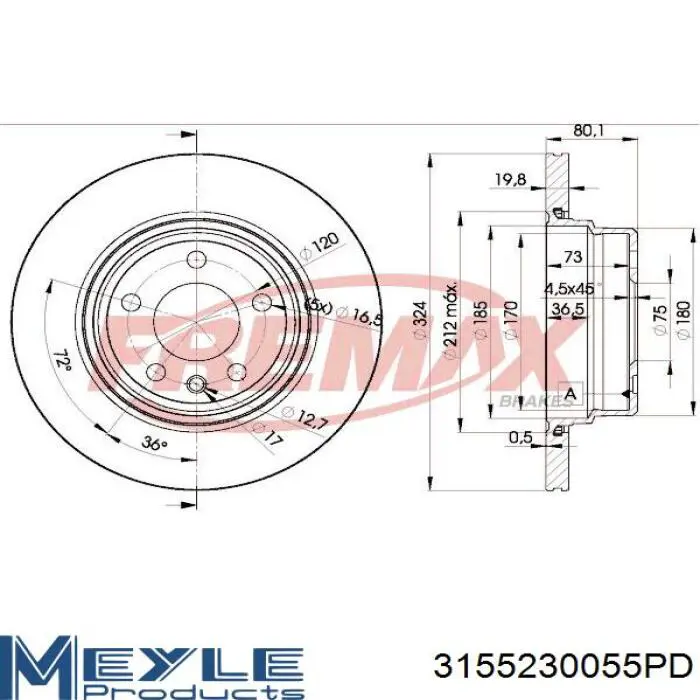 Купить 3155230055PD Meyle Диск тормозной задний