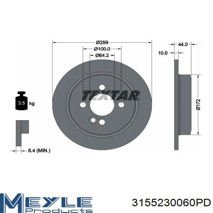 Купить 8916311 Brembo Диск тормозной задний