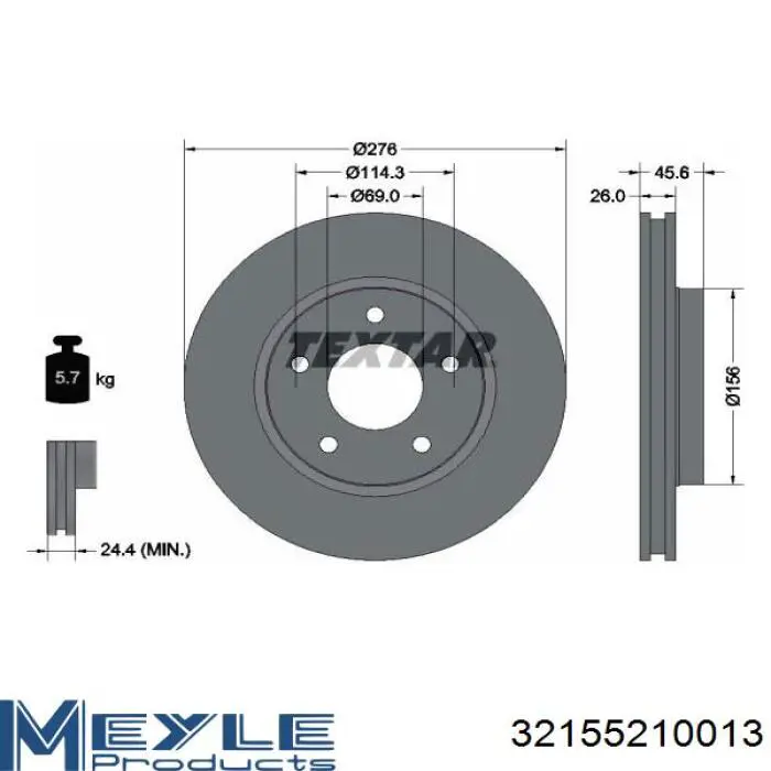 Тормоз дисковый передний Mikoda 0937S цена, от 46.18 USD