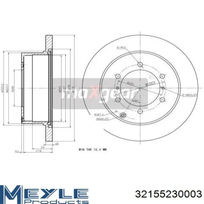 Тормозные диски 191174 Maxgear