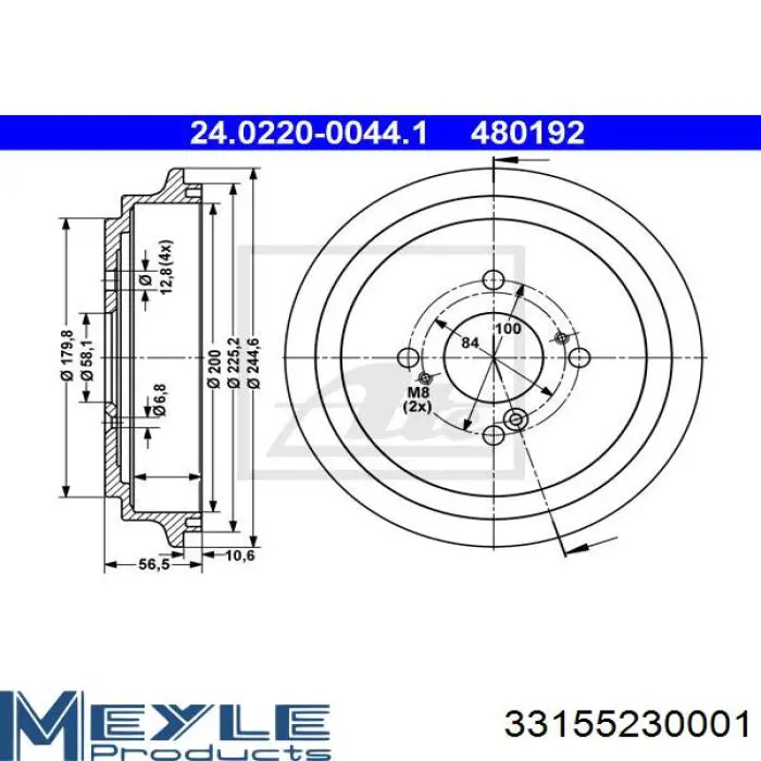 Задний барабан Meyle 33155230001