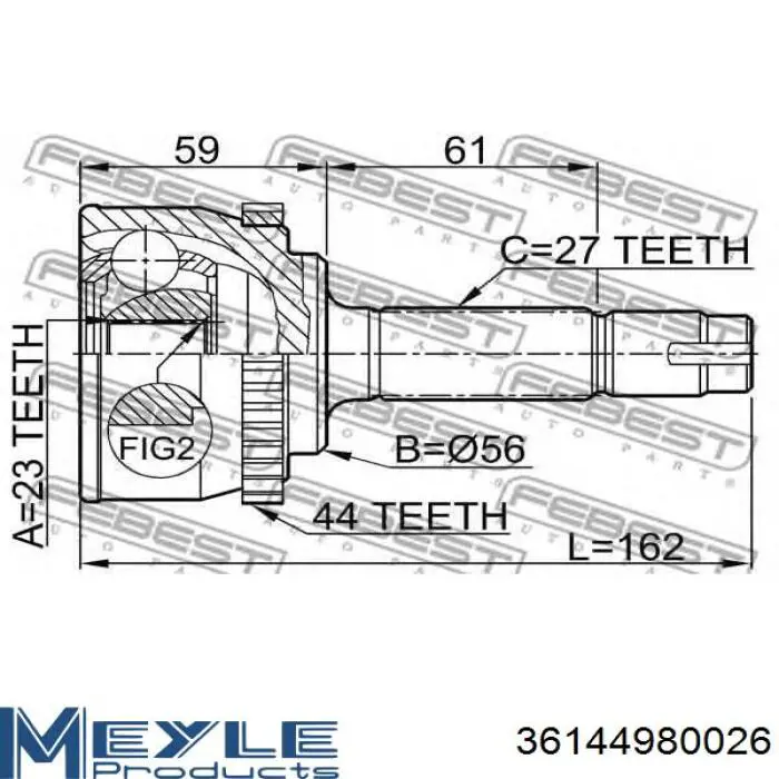 ШРУС наружный передний G11060PC Pascal