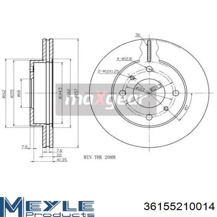 Тормоз дисковый передний Brembo 9544914 цена, от 27.87 USD