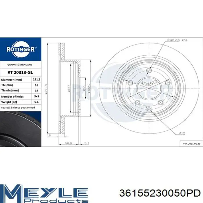 Задний тормозной диск Japan Parts DP158C цена, от 29.05 USD