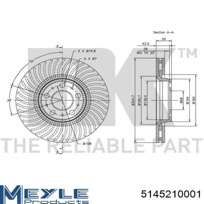 Тормоз дисковый передний Samko V1483V цена, от 54.29 USD