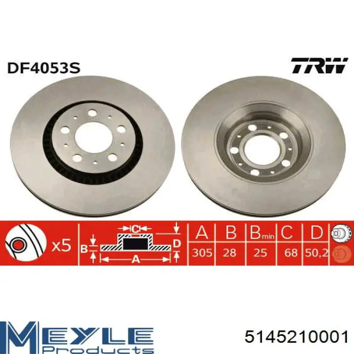 Тормоз дисковый передний Samko V1483V цена, от 54.29 USD