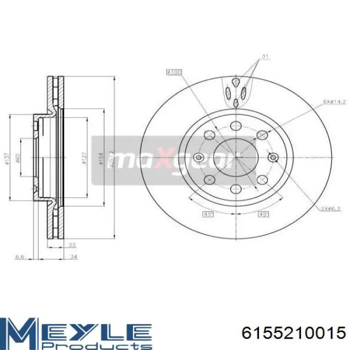 C3F028ABEP ABE Диск тормозной передний