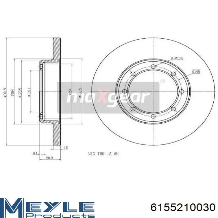 Задний дисковый тормоз Maxgear 192012