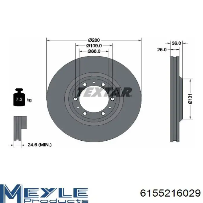 Передний тормозной диск Opel 97034034