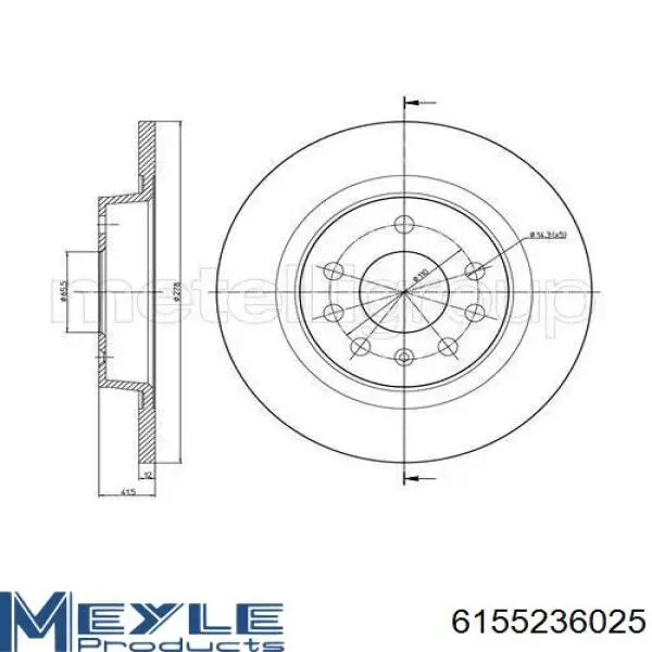 Купить 6155236025 Meyle Диск тормозной задний