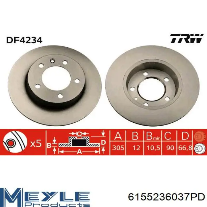 Задний тормозной диск Aplus 61355AP цена, от 34.41 USD