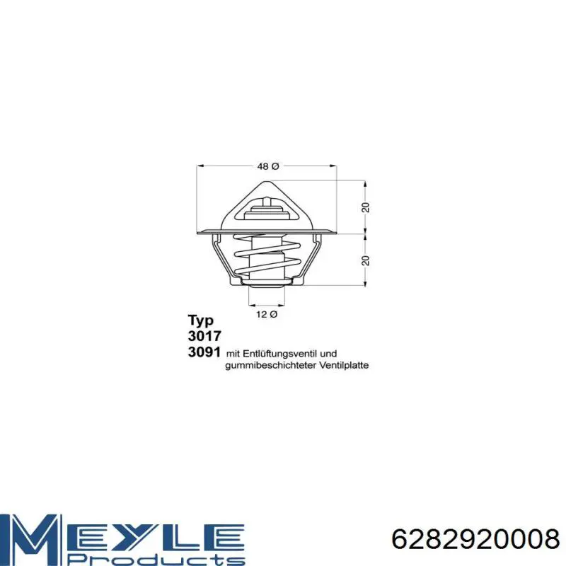 Термостат в сборе Meyle 6282920008
