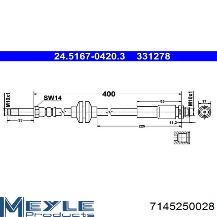 Купить T24118 Brembo Задний тормозной шланг