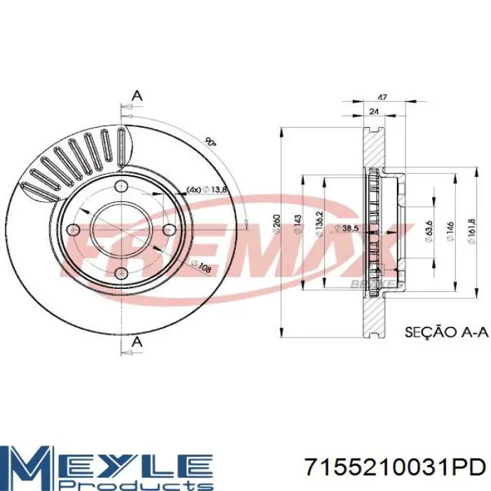 Тормоз дисковый передний Meyle 7155210031PD цена, от 33.83 USD