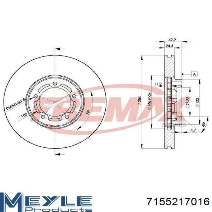 Тормоз дисковый передний Starline SPB2542 цена, от 28.92 USD