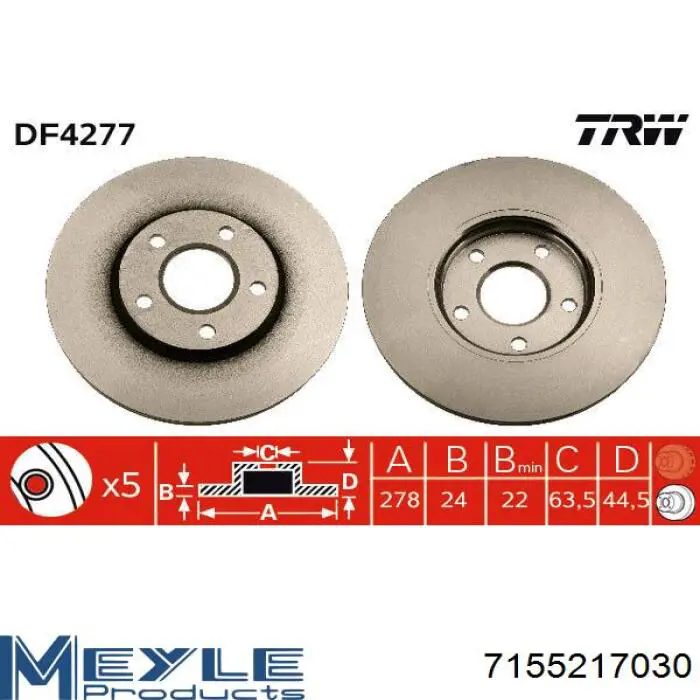 Тормоз дисковый передний Ford 4367104 цена, от 39.46 USD