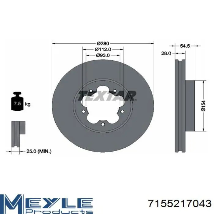 Тормоз дисковый передний Cifam 800898 цена, от 41.20 USD