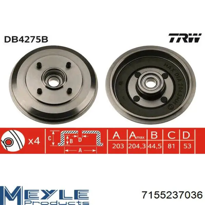 Купить 4145506 Ford Тормозной барабан