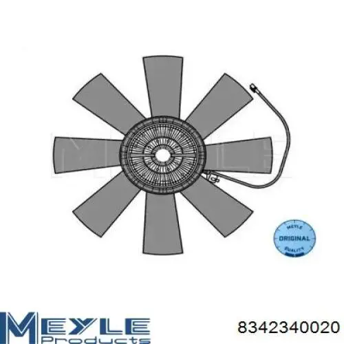 8342340020 Meyle ventilador elétrico de esfriamento montado (motor + roda de aletas)