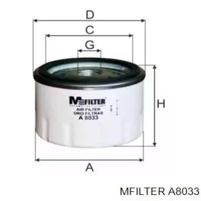 Фильтр воздушный сжатого воздуха турбины Mfilter A8033