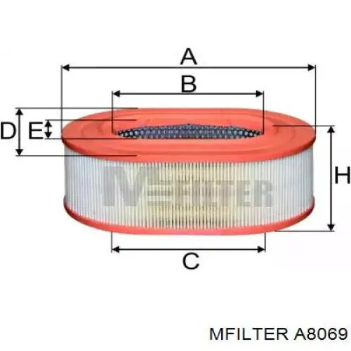 Воздушный фильтр A8069 Mfilter