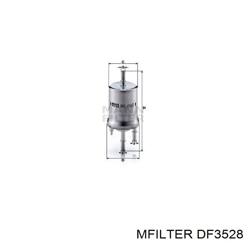 Фильтр тонкой очистки топлива Mfilter DF3528 цена, от 19.99 USD