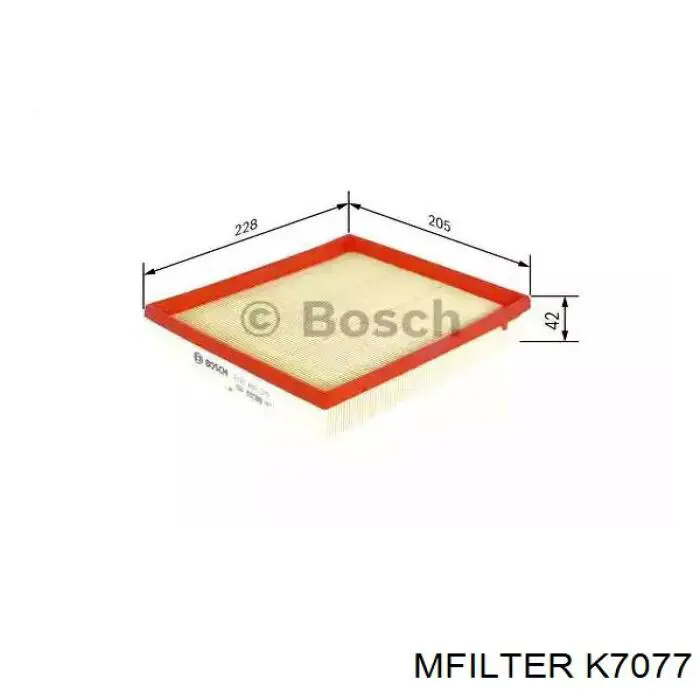 Воздушный фильтр K7077 Mfilter