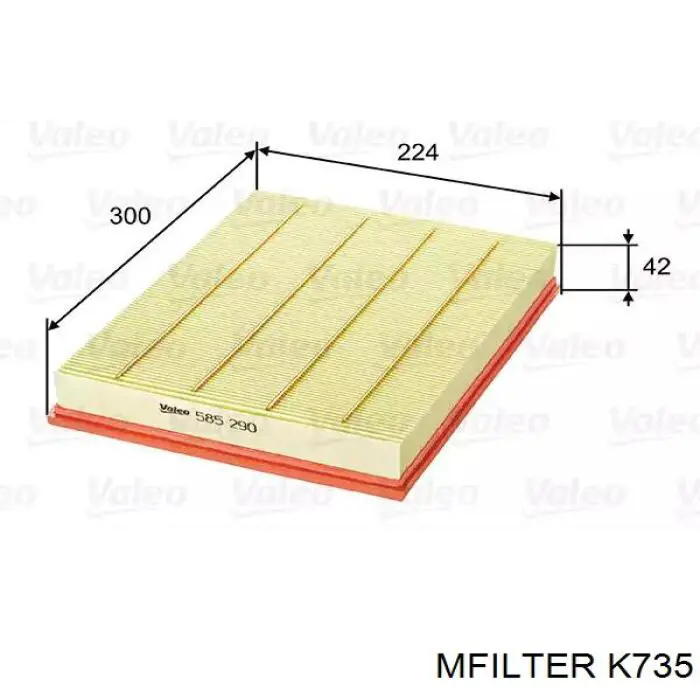 Элемент воздушного фильтра Mfilter K735 цена, от 6.01 USD