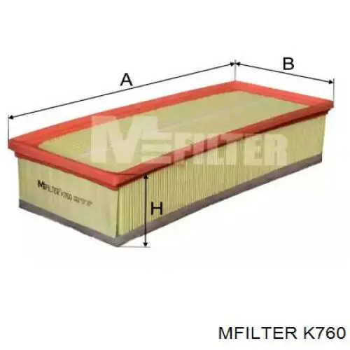 K760 Mfilter filtro de ar