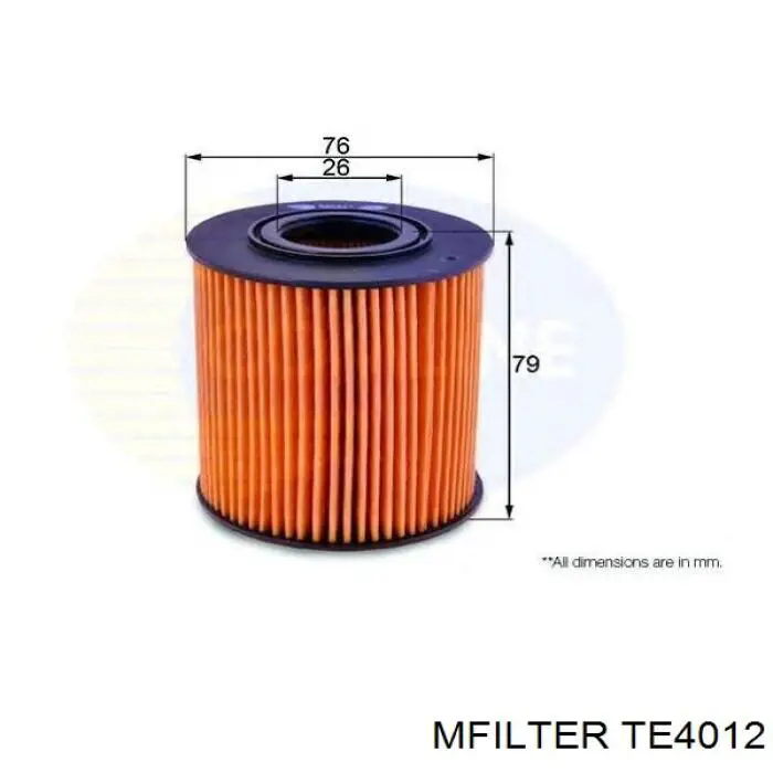 Масляный фильтр TE4012 Mfilter