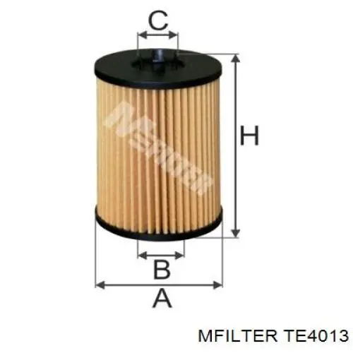 Filtro de aceite TE4013 Mfilter