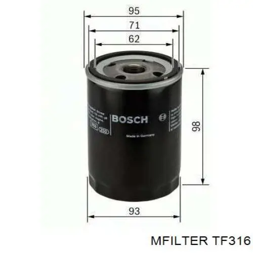 Filtro de aceite TF316 Mfilter