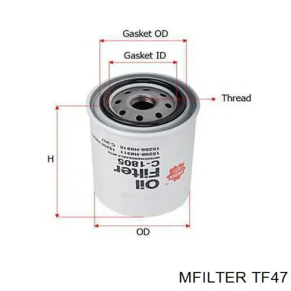 Filtro de aceite TF47 Mfilter