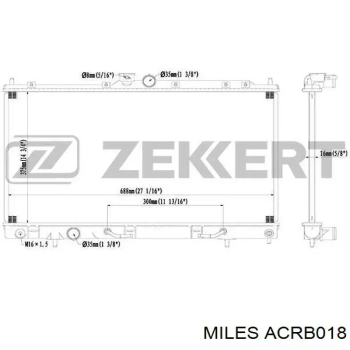 ACRB018 Miles radiador de esfriamento de motor