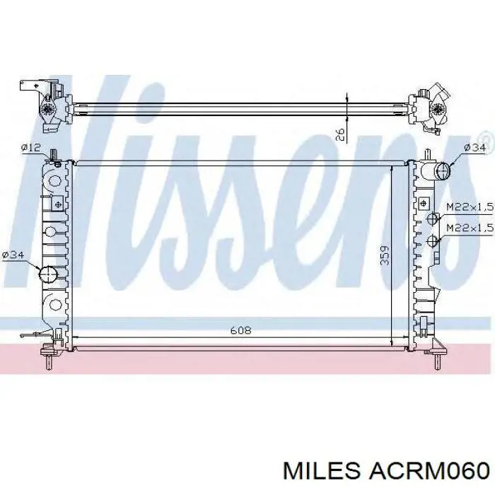 ACRM060 Miles radiador de esfriamento de motor