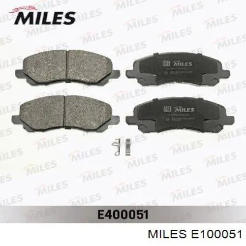 E100051 Miles колодки тормозные передние дисковые