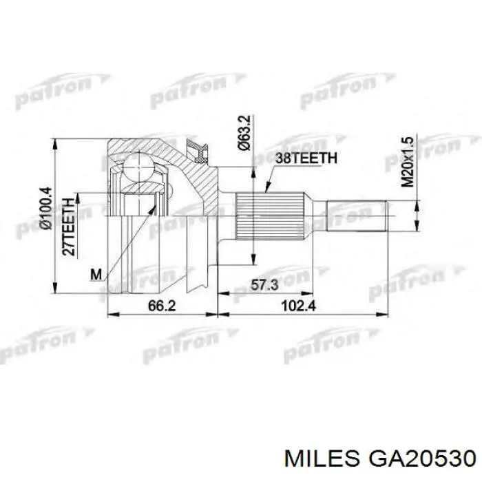 ШРУС наружный передний GA20530 Miles