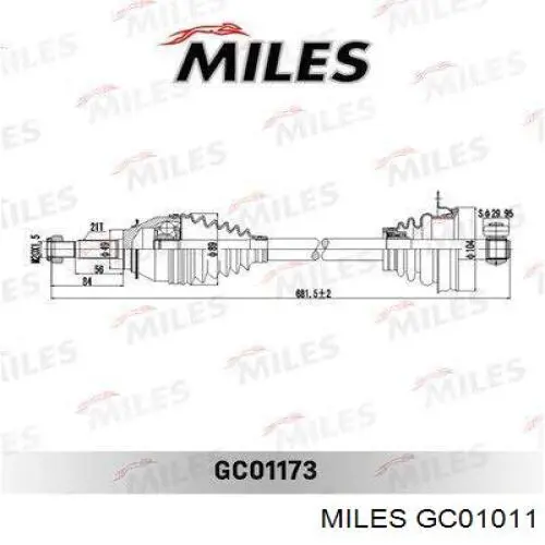 Левая полуось GC01011 Miles