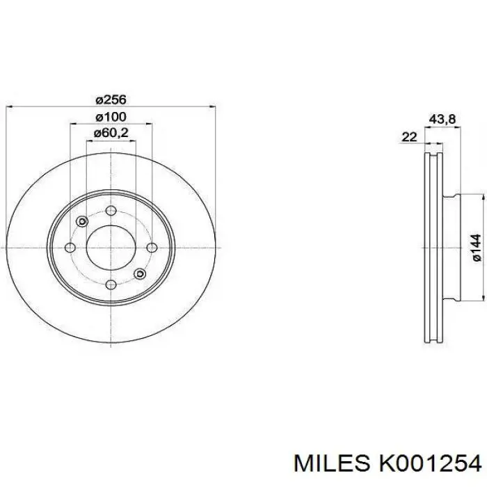 Передние тормозные диски K001254 Miles