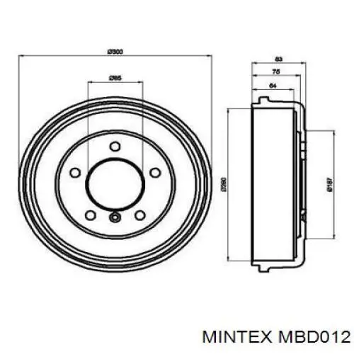 Тормозной барабан MBD012 Mintex