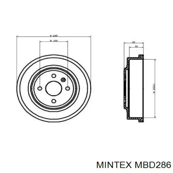 MBD286 Mintex барабан тормозной задний